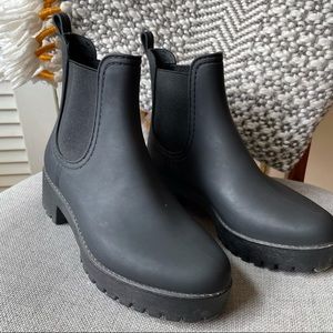 Jeffrey Campbell Cloudy Black Lugsole Rainboot 7